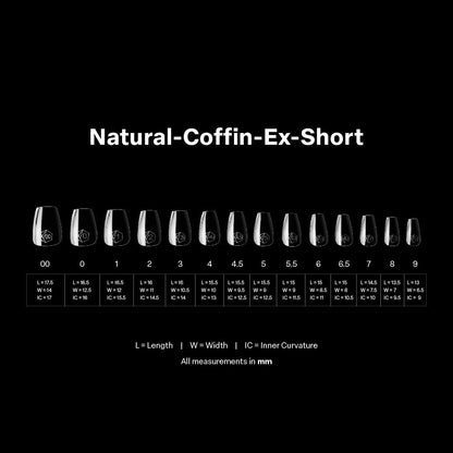 Gel-X® Tips Natural Coffin Extra Corto (600und)