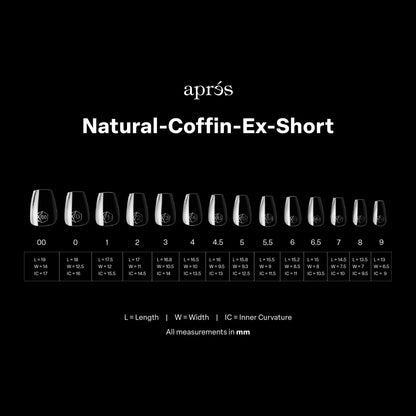 Gel-X® Tips Natural Coffin Extra Corto (280und)