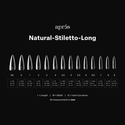 Gel-X® Tips Natural Stiletto Largo (280und)