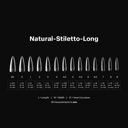 Gel-X® Tips Natural Stiletto Largo (600und)