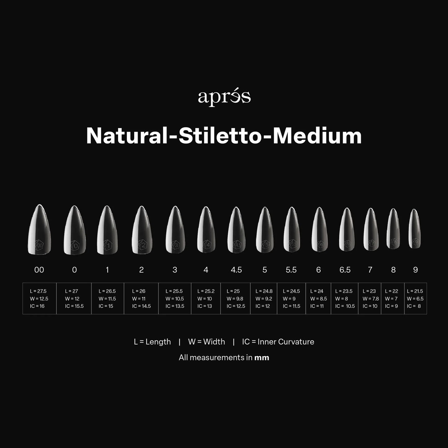 Gel-X® Tips Natural Stiletto Medio (280und)