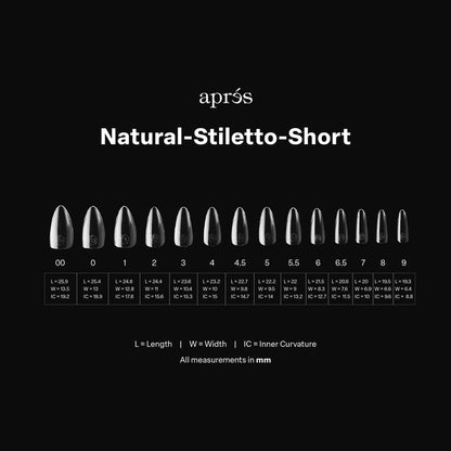 Gel-x tips Natural Stiletto Corto (280und)