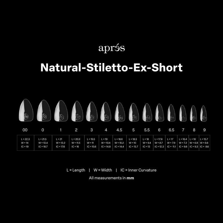 Gel-x tips Natural Stiletto Extra Corto (280und)