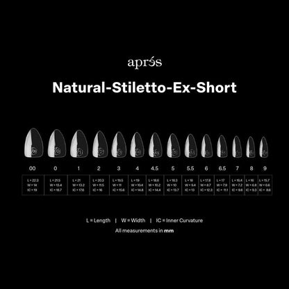 Gel-x tips Natural Stiletto Extra Corto (280und)