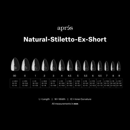 Gel-X® Tips Natural Stiletto Extra Corto (600und)