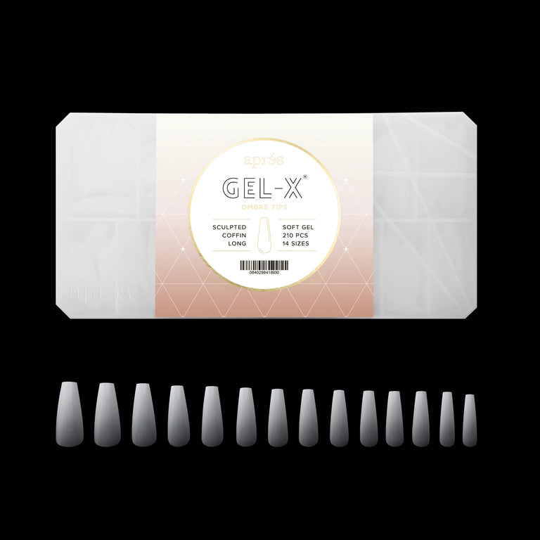 Gel-X Tips Ombre Esculpido Coffin Largo (210pcs)