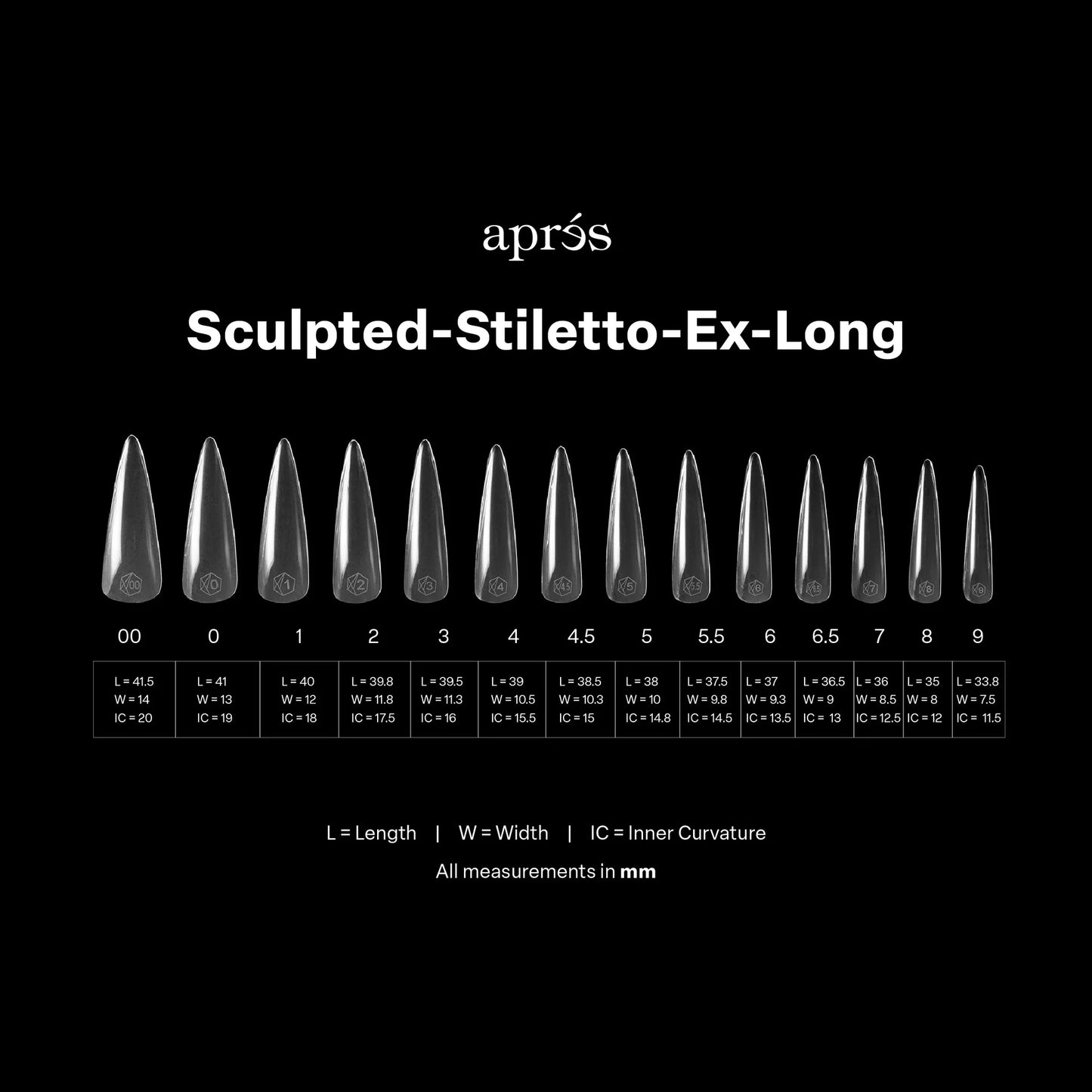 Gel-X® Tips Esculpido Stiletto Extra Largo (210und)