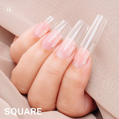 Gel-X® Tips Natural Cuadrado Medio  (280und)